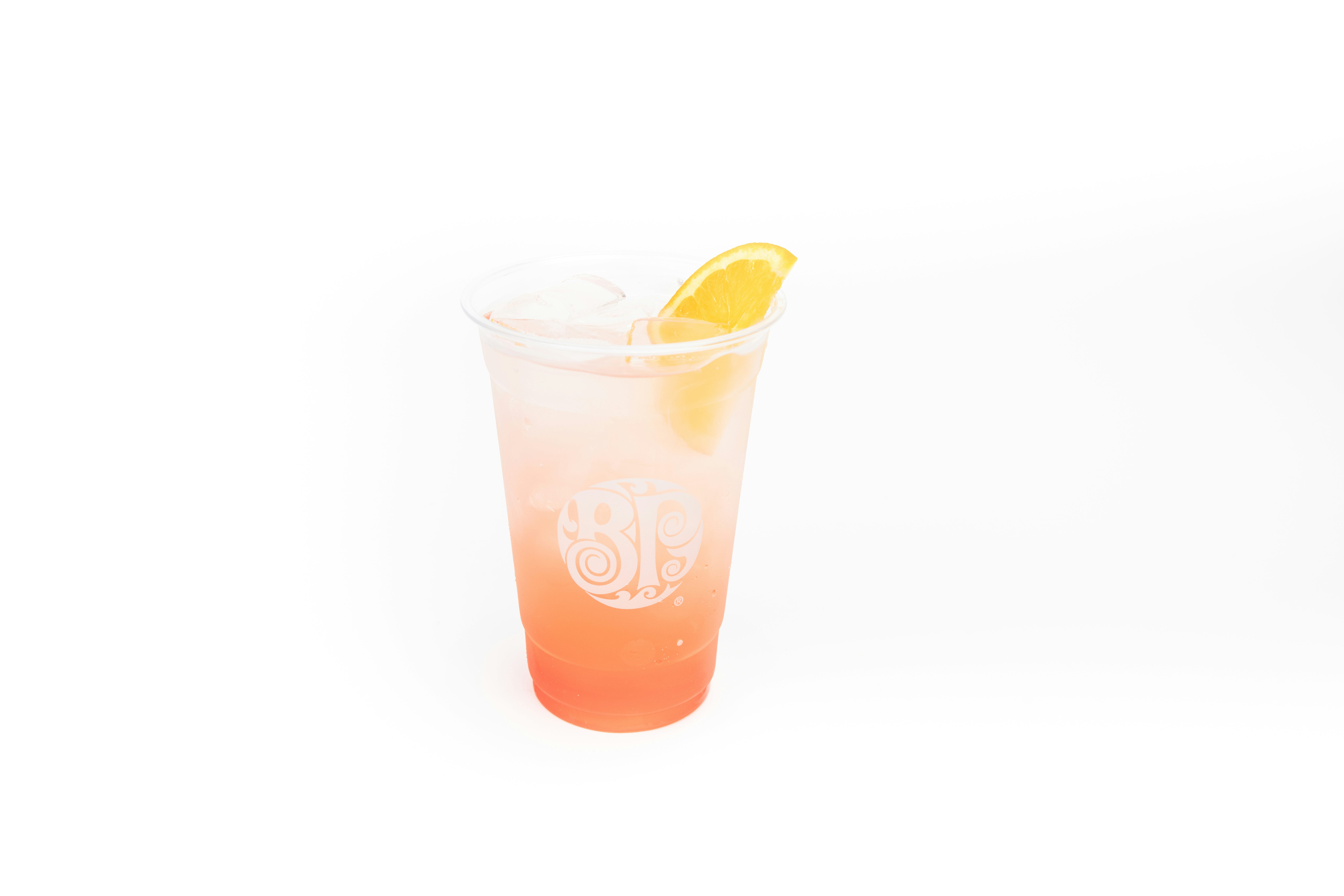 image of fly me to hawaii drink with lemon garnish.