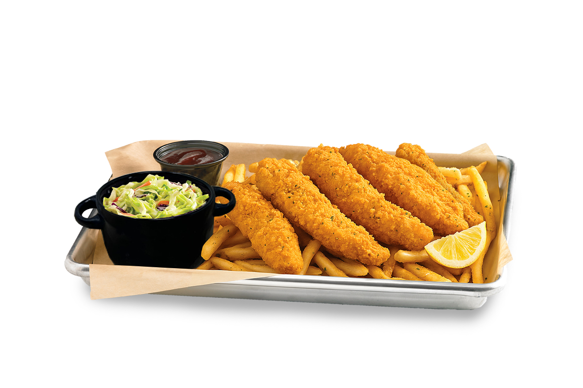 image of chicken strips on top of fries