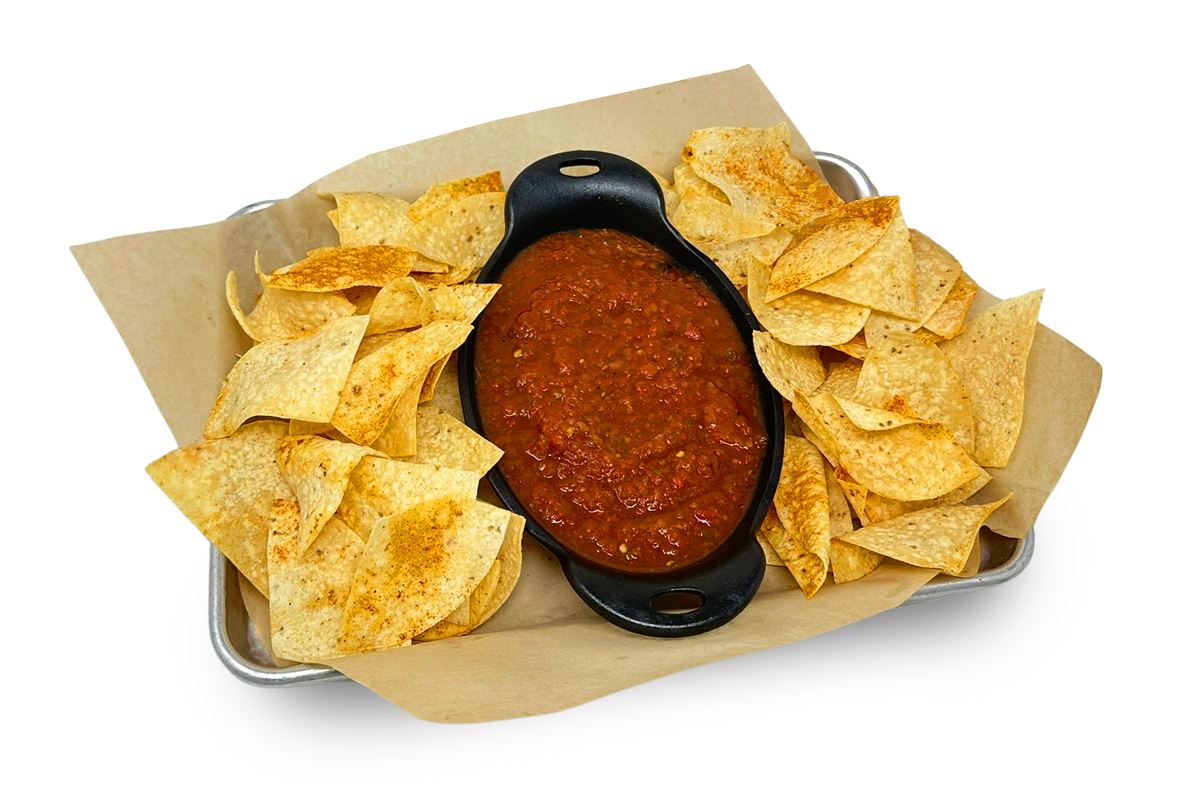 photo of chips and salsa on a sheet pan