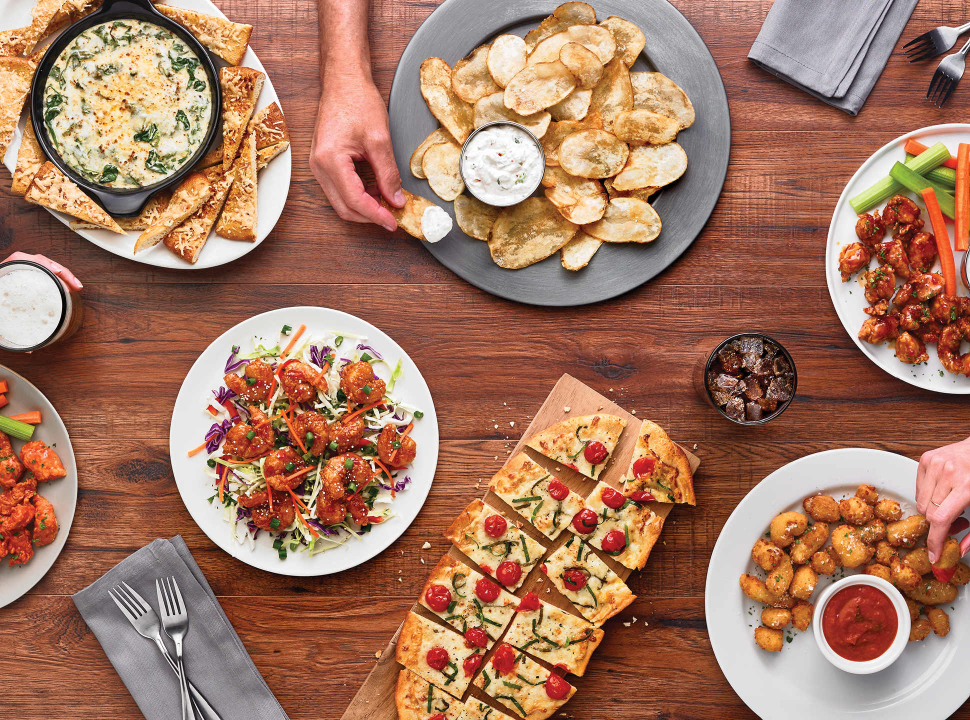 overhead image of starters.