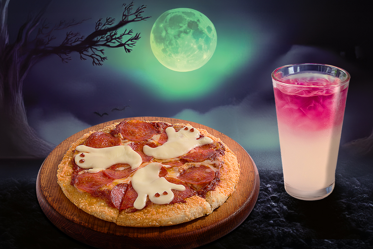 image of our booston's pizza and lemon potion lemonade